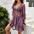 purple lace beach dress
